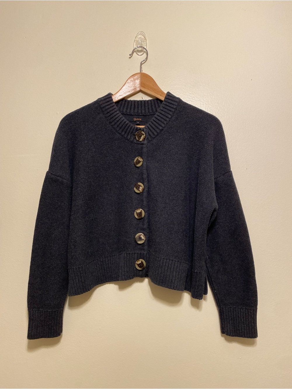Quince Gray  Button-Front Women's Cardigan. Size M